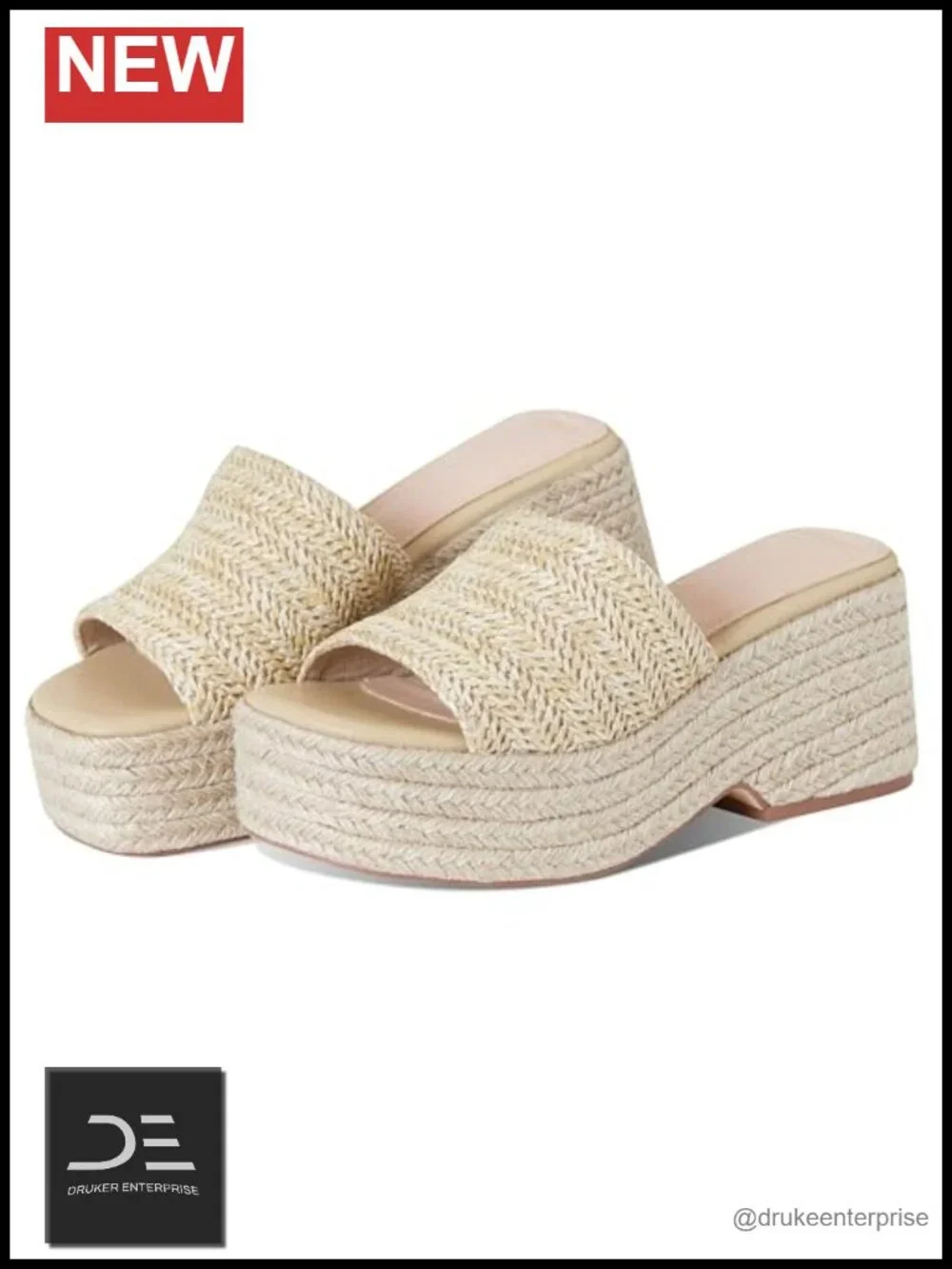 Platform Slip On Espadrille Sandals Wedge Flatform Open Toe Bohemian Summer
